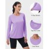 imageMAGCOMSEN Womens UPF 80 Workout Shirts Long Sleeve Atheltic TShirt Quick Dry Rash Guard Swim TopsLight Purple