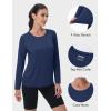 imageMAGCOMSEN Womens UPF 80 Workout Shirts Long Sleeve Atheltic TShirt Quick Dry Rash Guard Swim TopsNavy Blue