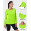 imageMAGCOMSEN Womens UPF 80 Workout Shirts Long Sleeve Atheltic TShirt Quick Dry Rash Guard Swim TopsNeon Green