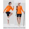 imageMAGCOMSEN Womens UPF 80 Workout Shirts Long Sleeve Atheltic TShirt Quick Dry Rash Guard Swim TopsNeon Orange