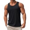 imageMAGCOMSEN Mens UPF 50 Tank Top Quick Dry Summer Workout Muscle Sleeveless Shirts for Swim Beach Bodybuilding01black
