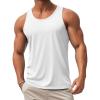 imageMAGCOMSEN Mens UPF 50 Tank Top Quick Dry Summer Workout Muscle Sleeveless Shirts for Swim Beach Bodybuilding02white