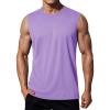imageMAGCOMSEN Sleeveless Shirts for Men Dry Fit Running Tank Tops UPF 50 Active Workout Muscle Shirts Beach Swim Shirt Light Purple L