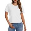 imageMAGCOMSEN Womens Crop Tops Basic Summer Cropped TShirts Loose Fit Cotton Short Sleeve UPF 50 Boxy Tee ShirtsWhite