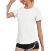 imageMAGCOMSEN Womens UPF 80 Short Sleeve TShirts Moisture Wicking Quick Dry Athletic Workout Rash Guard TopsWhite
