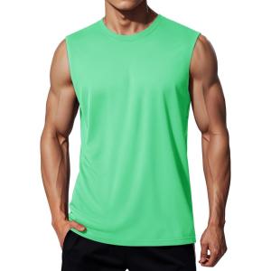 imageMAGCOMSEN Mens Tank Tops Workout Gym Sleeveless Shirts Moisture Wicking Breathable Muscle Shirt Casual Summer TanksMint Green