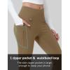 imageMAGCOMSEN Womens Fleece Lined Flare Leggings Waterproof Insulated Winter Pants Warm Snow Yoga Hiking Bootcut 3 PcoketsLight Brown