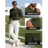 imageMAGCOMSEN Mens Polo Shirts Long Sleeve Collared Moisture Wicking Performance Golf Athletic Casual WorkArmygreen