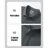 imageMAGCOMSEN Mens Polo Shirts Short Sleeve Cotton Pique Golf Shirts with Pocket Casual Performance Moisture Wicking Polos Dark Grey XL