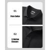 imageMAGCOMSEN Mens Polo Shirts Short Sleeve Cotton Pique Golf Shirts with Pocket Casual Performance Moisture Wicking PolosBlack