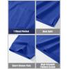 imageMAGCOMSEN Mens Polo Shirts Short Sleeve Cotton Pique Golf Shirts with Pocket Casual Performance Moisture Wicking PolosColor Blue