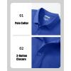 imageMAGCOMSEN Mens Polo Shirts Short Sleeve Cotton Pique Golf Shirts with Pocket Casual Performance Moisture Wicking PolosColor Blue