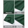 imageMAGCOMSEN Mens Polo Shirts Short Sleeve Cotton Pique Golf Shirts with Pocket Casual Performance Moisture Wicking PolosDark Green