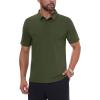 imageMAGCOMSEN Mens Polo Shirts Short Sleeve Dry Fit Golf Shirts Moisture Wicking Performance Athletic Casual Collared ShirtArmy Green