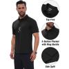 imageMAGCOMSEN Mens Polo Shirts Short Sleeve Dry Fit Golf Shirts Moisture Wicking Performance Athletic Casual Collared ShirtBlack
