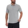 imageMAGCOMSEN Mens Polo Shirts Short Sleeve Dry Fit Golf Shirts Moisture Wicking Performance Athletic Casual Collared ShirtLight Grey