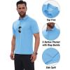 imageMAGCOMSEN Mens Polo Shirts Short Sleeve Dry Fit Golf Shirts Moisture Wicking Performance Athletic Casual Collared ShirtSky Blue