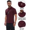 imageMAGCOMSEN Mens Polo Shirts Short Sleeve Dry Fit Golf Shirts Moisture Wicking Performance Athletic Casual Collared ShirtWine Red