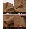 imageMAGCOMSEN Mens Sweaters 14 Zip Knit Waffle Textured Pullover for Fall Winter Warm Soft SweaterCoffee