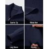 imageMAGCOMSEN Mens Sweaters 14 Zip Knit Waffle Textured Pullover for Fall Winter Warm Soft SweaterNavy