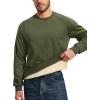 imageMAGCOMSEN Mens Sweatshirts Sherpa Lined Heavyweight Fleece Pullover Warm Crewneck Winter SweatshirtArmy Green