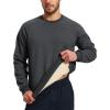 imageMAGCOMSEN Mens Sweatshirts Sherpa Lined Heavyweight Fleece Pullover Warm Crewneck Winter SweatshirtGray