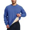 imageMAGCOMSEN Mens Sweatshirts Sherpa Lined Heavyweight Fleece Pullover Warm Crewneck Winter SweatshirtGrey Blue