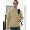imageMAGCOMSEN Mens Sweatshirts Sherpa Lined Heavyweight Fleece Pullover Warm Crewneck Winter SweatshirtKhaki