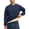 imageMAGCOMSEN Mens Sweatshirts Sherpa Lined Heavyweight Fleece Pullover Warm Crewneck Winter SweatshirtNavy