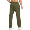 imageMAGCOMSEN Mens Winter Fleece Pants Sherpa Lined Sweatpants with Pockets Drawstring Lounge Running Athletic Warm PantsArmy Green