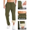 imageMAGCOMSEN Mens Winter Fleece Pants Sherpa Lined Sweatpants with Pockets Drawstring Lounge Running Athletic Warm PantsArmy Green