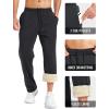 imageMAGCOMSEN Mens Winter Fleece Pants Sherpa Lined Sweatpants with Pockets Drawstring Lounge Running Athletic Warm PantsBlack