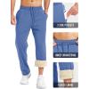 imageMAGCOMSEN Mens Winter Fleece Pants Sherpa Lined Sweatpants with Pockets Drawstring Lounge Running Athletic Warm PantsGrey Blue