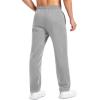 imageMAGCOMSEN Mens Winter Fleece Pants Sherpa Lined Sweatpants with Pockets Drawstring Lounge Running Athletic Warm PantsLight Grey