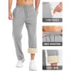 imageMAGCOMSEN Mens Winter Fleece Pants Sherpa Lined Sweatpants with Pockets Drawstring Lounge Running Athletic Warm PantsLight Grey