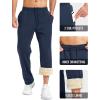 imageMAGCOMSEN Mens Winter Fleece Pants Sherpa Lined Sweatpants with Pockets Drawstring Lounge Running Athletic Warm PantsNavy