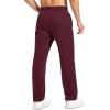 imageMAGCOMSEN Mens Winter Fleece Pants Sherpa Lined Sweatpants with Pockets Drawstring Lounge Running Athletic Warm PantsWine Red