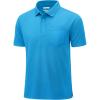 imageMAGCOMSEN Mens Polo Shirts Short Sleeve Cotton Pique Golf Shirts with Pocket Casual Performance Moisture Wicking PolosAzure