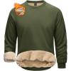 imageMAGCOMSEN Mens Sweatshirts Sherpa Lined Heavyweight Fleece Pullover Warm Crewneck Winter SweatshirtArmy Green