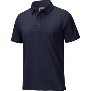 imageMAGCOMSEN Mens Polo Shirts Short Sleeve Dry Fit Golf Shirts Moisture Wicking Performance Athletic Casual Collared ShirtNavy
