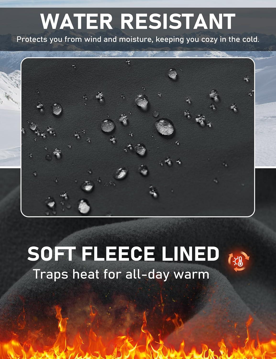 imageMAGCOMSEN Womens Fleece Lined Leggings Flare Pants High Waist Water Resistant Winter Thermal Casual Pants with PocketsDarkgrey