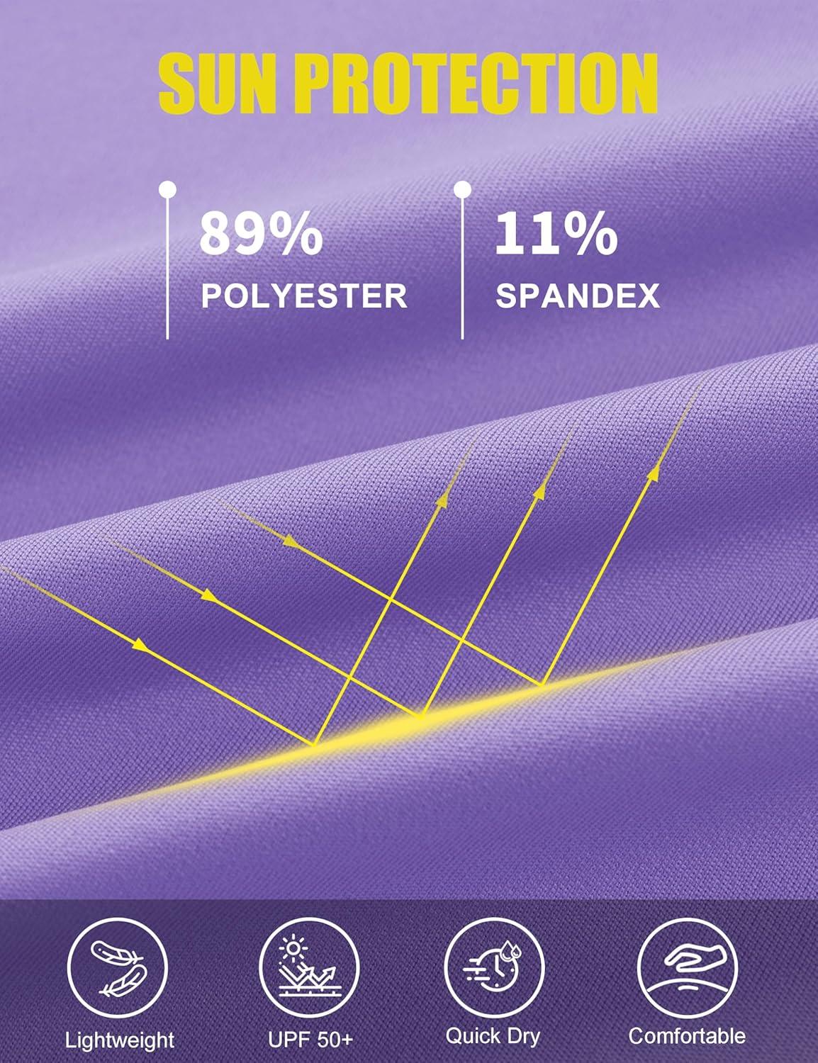 imageMAGCOMSEN Womens Golf Shirts Short Sleeve Polo UPF 50 V Neck Collared Tops Quick Dry Tennis Athletic T ShirtsLight Purple