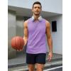 imageMAGCOMSEN Cotton Tank Tops Sleeveless Shirts for Men Athletic Cut Off Shirt Muscle Sleeveless Shirt for Summer Light Purple L