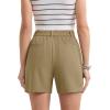 imageMAGCOMSEN Shorts for Women Dressy Casual Summer Pleated Tailored Back Elastic Waist Trouser Shorts with PocketsKhaki