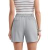 imageMAGCOMSEN Shorts for Women Dressy Casual Summer Pleated Tailored Back Elastic Waist Trouser Shorts with PocketsLight Gray
