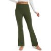 imageMAGCOMSEN Womens Fleece Lined Leggings Flare Pants High Waist Water Resistant Winter Thermal Casual Pants with PocketsArmy Green