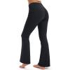 imageMAGCOMSEN Womens Fleece Lined Leggings Flare Pants High Waist Water Resistant Winter Thermal Casual Pants with PocketsBlack