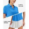 imageMAGCOMSEN Womens Golf Shirts Short Sleeve Polo UPF 50 V Neck Collared Tops Quick Dry Tennis Athletic T ShirtsAzure