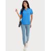 imageMAGCOMSEN Womens Golf Shirts Short Sleeve Polo UPF 50 V Neck Collared Tops Quick Dry Tennis Athletic T ShirtsAzure
