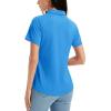 imageMAGCOMSEN Womens Golf Shirts Short Sleeve Polo UPF 50 V Neck Collared Tops Quick Dry Tennis Athletic T ShirtsAzure